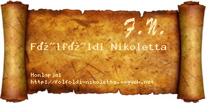 Fölföldi Nikoletta névjegykártya