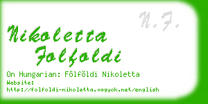 nikoletta folfoldi business card